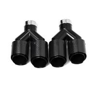 d'échappement Embout D'échappement Universel En Forme De Y Pour Voiture, 2 Pièces/lot, Buse Silencieux Noir Double Brillant d'échappement(ID51MM)