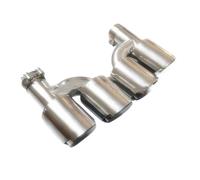 D'échappement Embout Silencieux 1 Paire D'embouts D'échappement Universels Gauche Et Droite De Type «H» + Tuyau D'extrémité De Silencieux En Acier Inoxydable Argenté(IN 66MM OUT 89MM)