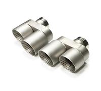 D'échappement Embout Silencieux Pour BMW G20 G21 330i 330d 320d Système D'échappement À Double Sortie Silencieux Embout D'échappement Quad En Fibre De Carbone Acier Inoxydable(A Silver 1)