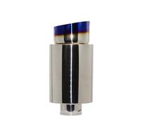 D'échappement Embout Silencieux Tuyau D'échappement Universel Droit Pour Voiture Interface En Acier Inoxydable 51 63 76 Mm Extrémité Du Système D'échappement(Bevel blue 51mm)