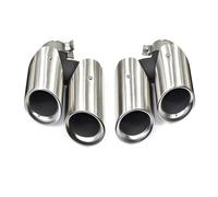 D'échappement Embout Silencieux Tuyau Pour 2019-2024 Pour Macan Base 2.0T Mise À Niveau Du Tuyau D'échappement Carré 1 Paire D'embouts D'échappement Doubles À Quadruples(Silver A)