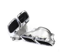 D'échappement Embout Silencieux Tuyau Pour Benz GT63 W176 Quad Échappement Rectangulaire Noir En Acier Inoxydable 1 Paire De Tuyaux D'échappement Silencieux(Silver)