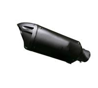 d'Échappement Exhaust Pipe Duckbill Tail Section 675SR Pour CBR400 Pour RC390 Street Racing Universal Stainless Steel Temperature Res Voiture Tuyau D'Extrémité(Half Blue 1)