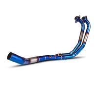 D'échappement Silencieux D'échappement pour Moto pour Yamaha MT03, MT-03, YZF R3, R25, YZF-R3 2021-2024, Connecteur Adaptateur De Tuyau De Liaison Avant Silencieux(Argent,Alliage de Titane)