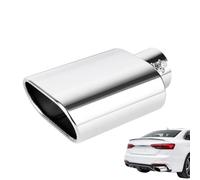 d'échappement Tube de modification rectangulaire en chromé | d'entrée et de sortie Pour modification véhicule SUV camping-car tracteur remorque Ouverture oblique monocouche