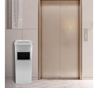 Déchet Extérieur Ecole Unité Bureau Restaurant Hôpital -Poubelle à Cendrier d'Hôtel Poubelle de Recyclage Ordure24*24 * 60 cm 35L-Argent (1 PC)