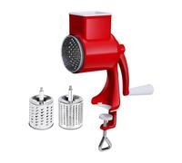 Déchiqueteuse à fromage manuelle - Déchiqueteuse multifonction avec poignée, râpe à fromage manuelle rotative | Mandoline ronde manuelle avec 3 lames interchangeables, broyeur rotatif pour fromage et