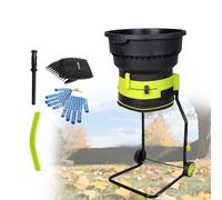 Déchiqueteuse De Feuilles Électrique 2500W Avec Roues, Broyeur De Jardin 8000RPM Sans Lame Sécurisée, Composteur 17:1 Avec Bac Inclus Pour Entretien Du Jardin(Powercordx10m)