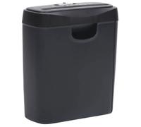 Déchiqueteuse de papier - vidaXL - 6 feuilles - Coupe en bandes - Noir - Bac 10 L