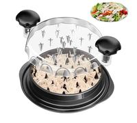 Déchiqueteuse de poulet de 24,4 cm avec poignée ergonomique, antidérapante, économe en efforts, avec couvercle transparent, sans BPA, passe au lave-vaisselle