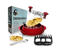 Déchiqueteuse de poulet de 27,9 cm | Outil de déchiqueteuse de poulet | Déchiqueteuse de viande | Poignée ergonomique | Base antidérapante | Griffes de viande | Outil de broyage de viande | Couvercle