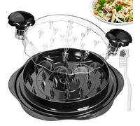 Déchiqueteuse de poulet visible de 25 cm avec brosse, grande machine à déchiqueteuse de viande, poignée ergonomique, antidérapante, résistante à la chaleur, sans BPA, passe au lave-vaisselle