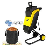 Déchiqueteuse électrique à bois 2500 W avec sac de collecte de 50 L, diamètre de coupe de 40 mm, déchiquetage efficace des feuilles et des branches, lames en acier réversibles