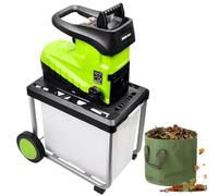 Déchiqueteuse électrique de jardin 2800 W avec roues | Traite efficacement le bois et les débris de 45 mm pour un nettoyage facile | Idéal pour la réduction des déchets de jardin