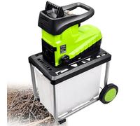 Déchiqueteuse électrique, puissance de 2800 W, bac de collecte amovible de 60 L, bouton de coupe réglable, design à faible bruit (94 dB) pour un traitement efficace du paillis de jardin