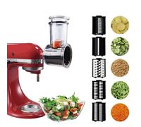 Déchiqueteuse en acier inoxydable pour cuisine KITCHENAID, quatre lames interchangeables avec fonctions de sécurité et compatible lave-vaisselle pour une utilisation efficace (grand cutter)