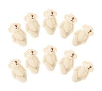 DECHOUS 10 Pièces D’Accessoires en Velours Perlé pour Petit Ours Articulé 6 CM Coloris Beige Crème Kit DIY pour Décoration de Chapeaux Moufles et Écharpes Fournitures de Loisirs