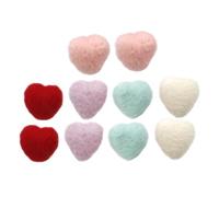 DECHOUS 10 Pièces Pince à Cheveux DIY en Feutre Coloré Cœur, Accessoires de Décoration pour Barrettes Filles, Matériaux pour Épingles à Cheveux Faits Main, Kit Coiffure Créatif