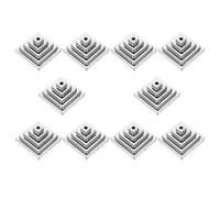 DECHOUS 10 Pièces Porte-Drapeau Miniature de Table en Plastique Argenté | Support Léger, Usage Simple, Affichage Stable, Décor National et Événementiel, Service Prolongé