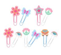 DECHOUS 10 Trombones en Métal Vintage Hippie Forme Originale, Marque-pages Adorables et Résistants, pour L'école Bureau, Accessoires Papeterie Pratiques Plusieurs styles