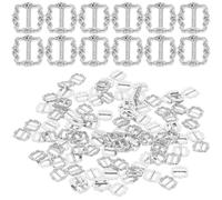 DECHOUS 100 Boucles Coulissantes Mini à Trois Glissières 3 Mm en Métal Argenté, Lot 100 Pièces, Boucle Réglable pour Bricolage Patchwork, Accessoires Couture pour Poupées et Loisirs