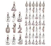 DECHOUS 100 Breloques Chiffres en Alliage Pendentifs Chiffres 0 à 9 pour Bijoux DIY Accessoires pour Bracelets Colliers et Porte-Clés Lot de 100 Pièces Créations Artisanales
