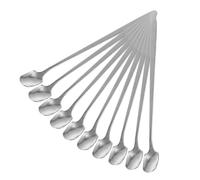 DECHOUS 10pièces Cuillère à Café Dessert à Long Manche Ustensiles De Cuisine Acier Inoxydable Cuillère à Glace Thé Glacé