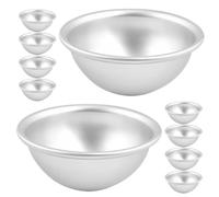 DECHOUS 10pièces Moule à Gâteau Demi-sphère Aluminium Revêtement Antiadhésif Moule Dôme pour Pudding DIY Cuisson Dessert Réutilisable pour Anniversaire et Mariage
