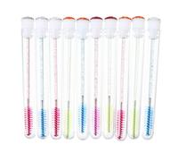 DECHOUS 10pièces Set de Tubes Mascara Vides avec Brosses pour Extension de Cils Accessoires Maquillage Réutilisables Corps Transparent et Décoration Diamant Assortiment Couleur Aléatoire