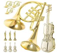 DECHOUS 12pièces Miniature Violons Décorations De Noël De Modèles Instruments Musicals pour Éléments Décoratifs De Sapin Et Couronne De Noël Accessoires Festifs Ornements Variés