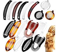 DECHOUS 18 pcs Pinces Banane Vintage Accessoires Cheveux Classiques pour Femmes Maintien Sécurisé pour Cheveux Fins et Épais Polyvalent pour Queue de Cheval et Styles Variés