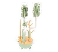 DECHOUS 1ensemble Kit De Brosses De Nettoyage De Bouteilles Avec Support Ensemble Pratique Pour Biberons Et Accessoires Goupillons Couleur Verte