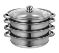 DECHOUS 1pièce Marmite Acier Inoxydable Multifonction avec Cuiseur Vapeur Intégré Compatible Induction pour Cuisson Vapeur et Plats Mijotés