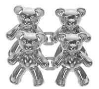 DECHOUS 2 Paires de Boutons de Jean Réglables en Métal 40Mm X 27Mm Serrage-Ceinture Détachable D’Ours Argenté Clips de Serrage pour Pantalon Accessoires Ajustables sans Couture