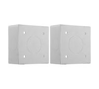 DECHOUS 2 Pièces Boîte de Jonction Électrique Ignifuge en Acier Inoxydable Argenté, Montage en Surface, Solide et Polyvalente pour Interrupteur Mural et Prise Multiple