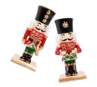 DECHOUS 2 Pièces Bougeoir Casse-Noisette en Résine, Style Européen | Centre de Table Festif, Entretien Facile et Anti-gouttes, pour Réunions Familiales, Décor Xmas