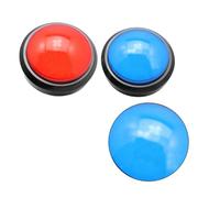 DECHOUS 2 pièces Buzzer Lumineux Sonore Électronique Boutons Larges pour Jeu de Questions Compétition sans Batterie Rouge Bleu