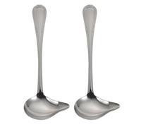 DECHOUS 2 pièces Cuillères Bec Verseur Acier Inoxydable Lot de Ustensiles Cuisine Inox Professionnel Cuillères à Sauce Simples et Résistantes pour Soupe et Service