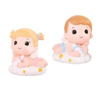 DECHOUS 2 pièces Décorations Gâteau Anniversaire Princesse et Prince Figurines Résine Ornement Gâteau Décoration Festive pour Fête et Photos Accessoire Sûr et Original