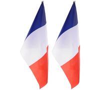 DECHOUS 2 pièces Drapeau France pour Véhicule Polyester Résistant Lot de Décor Voiture Facile à Installer Adapté à Divers Modèles Bavure