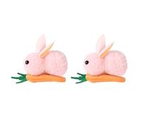 DECHOUS 2 Pièces Épingles à Cheveux pour Garçon et Filles en Peluche Lapin Design Carotte, Légères et Confortables, Accessoires pour Fêtes et Activités de Célébration