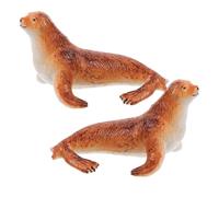 DECHOUS 2 pièces Figurines Lions de Mer Miniatures Résine Lot de Décorations Aquarium Réalistes Petits Ornements Animaux Marins pour Vivier et Bocal Décorations Flottantes et Créatives