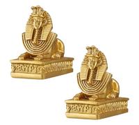 DECHOUS 2 pièces Figurines Sphinx Résine Dorée Décoration Bureau Simulation Égyptienne pour Maison et Enseignement