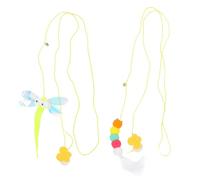 DECHOUS 2 pièces Jouets Suspendus pour Chats Balancelle Ajustable Feutre avec Libellule et Chenille Interactif pour Exercices et Divertissement des Chatons Accessoire Intérieur pour