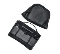 DECHOUS 2 pièces Lot Trousses de Toilette Maille Capacité Spacieuse Sacs de Rangement Cosmétiques Multifonctions pour Voyage et Maison Noir