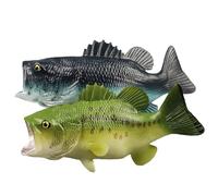 DECHOUS 2 pièces Modèle de Poisson Bass Réaliste Figurines Décoratives pour Maison Jouets Éducatifs Animaux Marins Vert et Bleu
