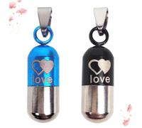 DECHOUS 2 pièces Plaque Identité Inoxydable Noire pour Animaux Pendentif Anti-perte Léger Anneau Lot de Noir et Bleu Accessoire pour Collier Chien et Chat Protection Sécurisée pour