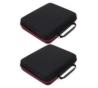 DECHOUS 2 Pièces Pochette Zippée pour Microphone, Étui de Rangement pour Microphone sans Fil, Eva, 4 Compartiments, Noir, pour Accessoires et Câbles, Chanteurs et Groupes, Karaoké et