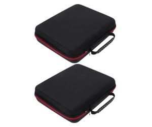 DECHOUS 2 Pièces Pochette Zippée pour Microphone, Étui de Rangement pour Microphone sans Fil, Eva, 4 Compartiments, Noir, pour Accessoires et Câbles, Chanteurs et Groupes, Karaoké et