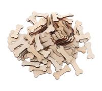 DECHOUS 200 Pièces de Découpes en Bois Brut D’Os de Chien 3 X 13 CM Décorations Artisanales en Bois pour Projets DIY Bricolage Décoration Fête et Animaux